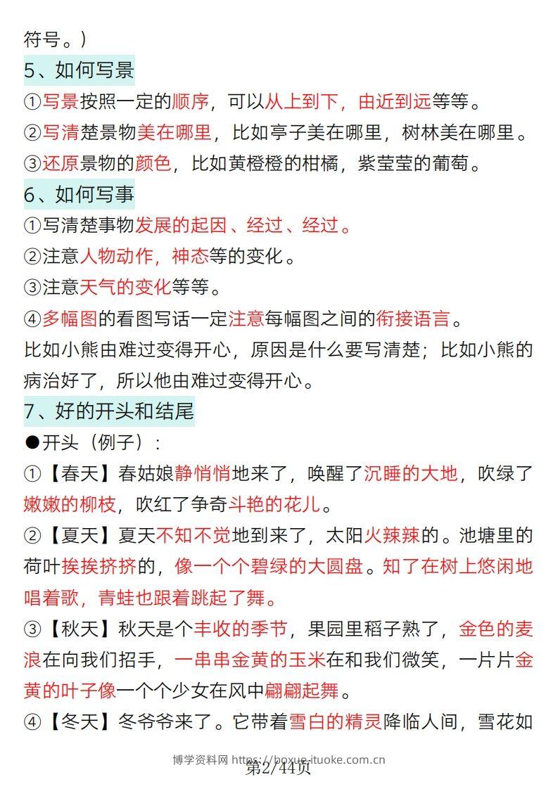 图片[2]-2025一年级语文下册看图写话要点总结+常考看图写话专项训练-博学资料网