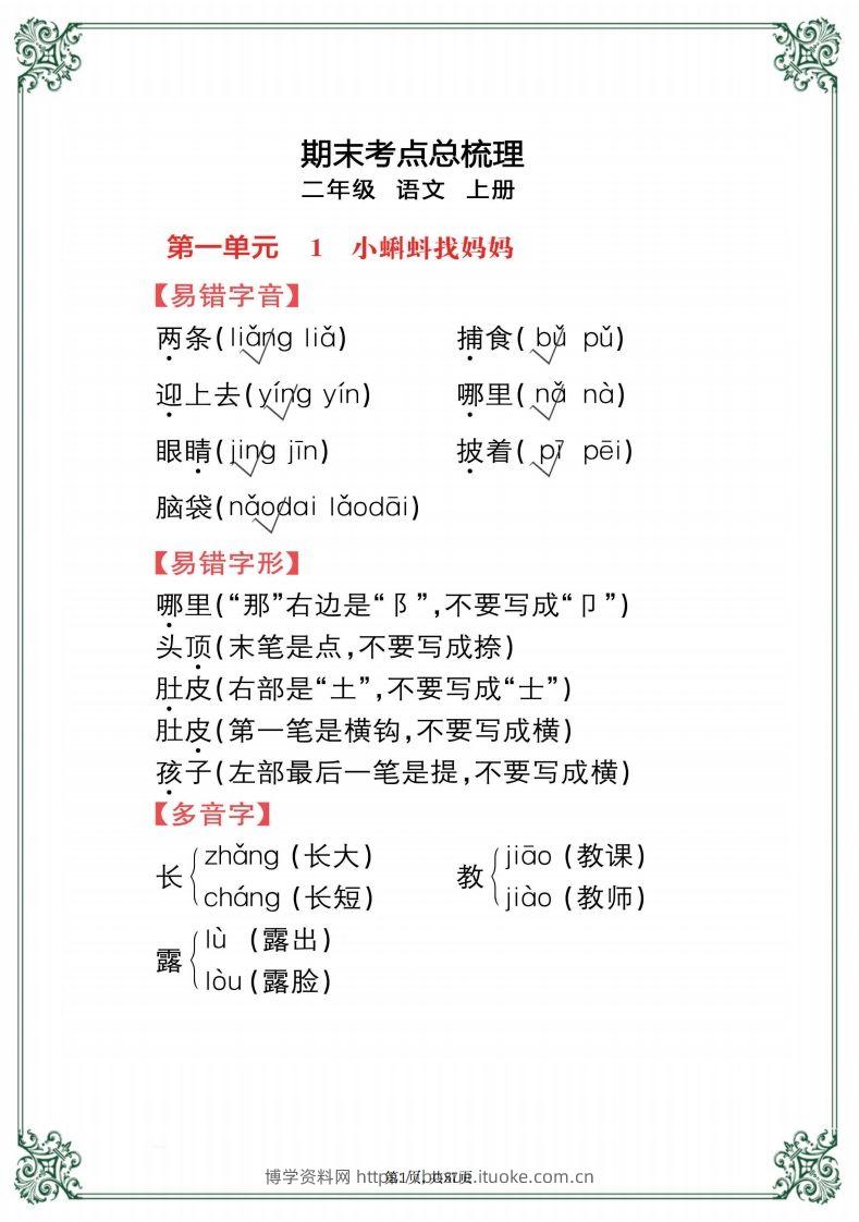 【考点总梳理57页】二上语文-博学资料网