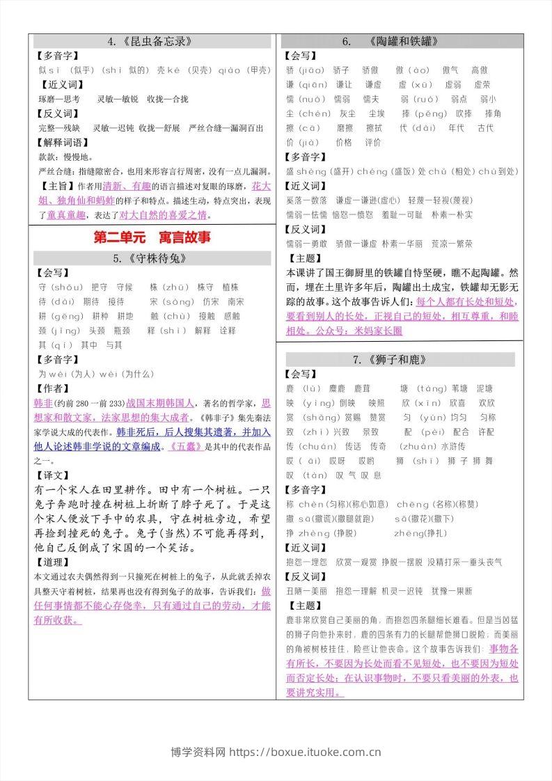 图片[2]-【语文寒假预习】三年级下册语文课课帖-博学资料网