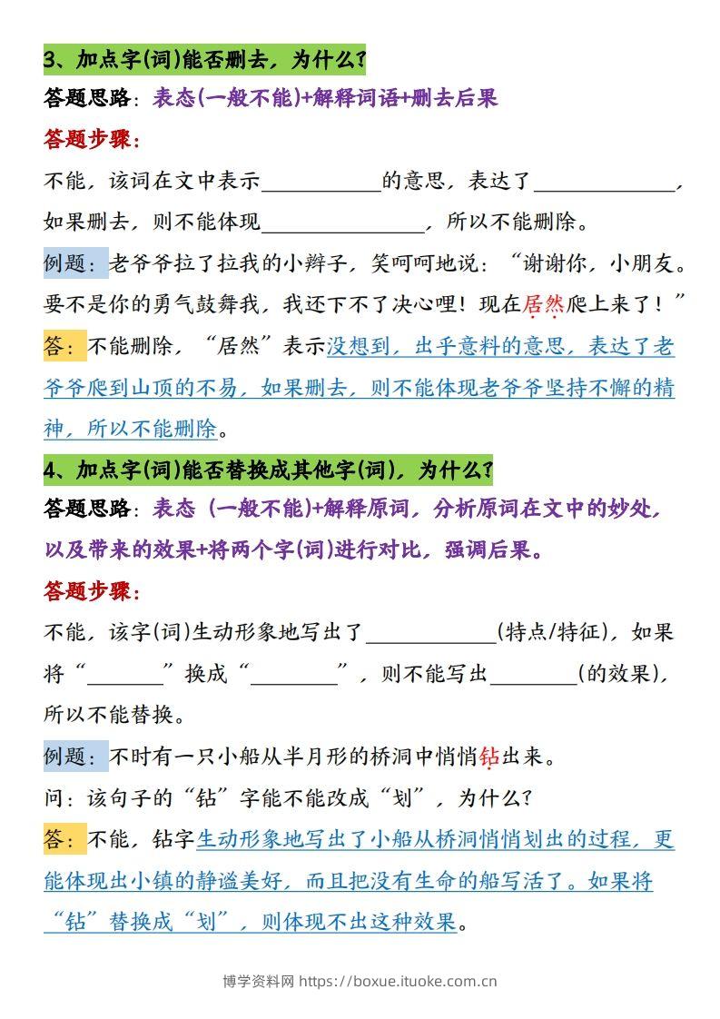 图片[2]-【16条阅读理解常考题型和答题技巧】六下语文-博学资料网