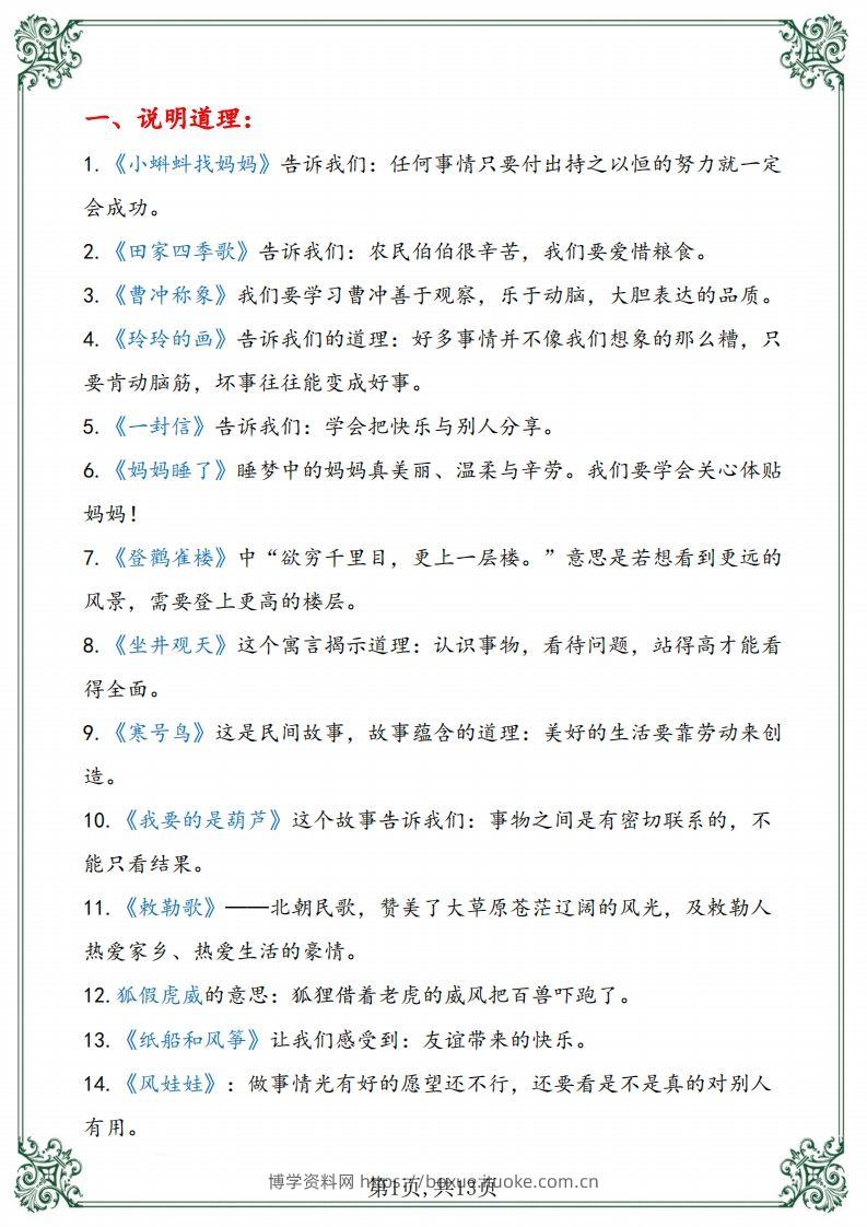 图片[2]-【总复习资料】二上语文-博学资料网