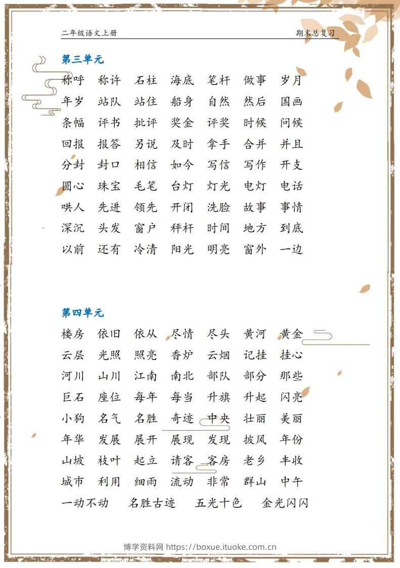 图片[2]-【总复习】二上语文(1)-博学资料网