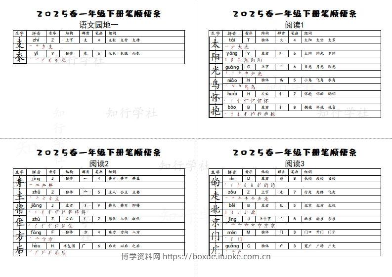 图片[2]-25一下语文生字【笔顺】便条-博学资料网