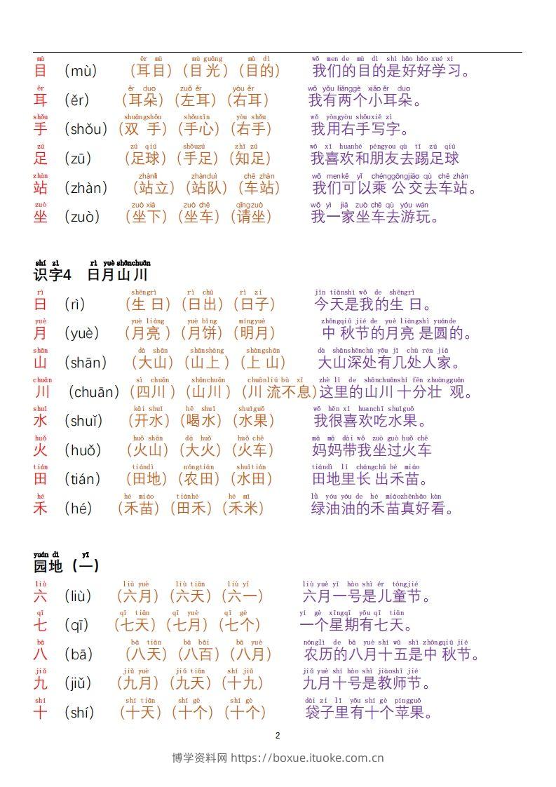 图片[2]-【24秋-每日晨读彩色阅读本】一上语文-博学资料网
