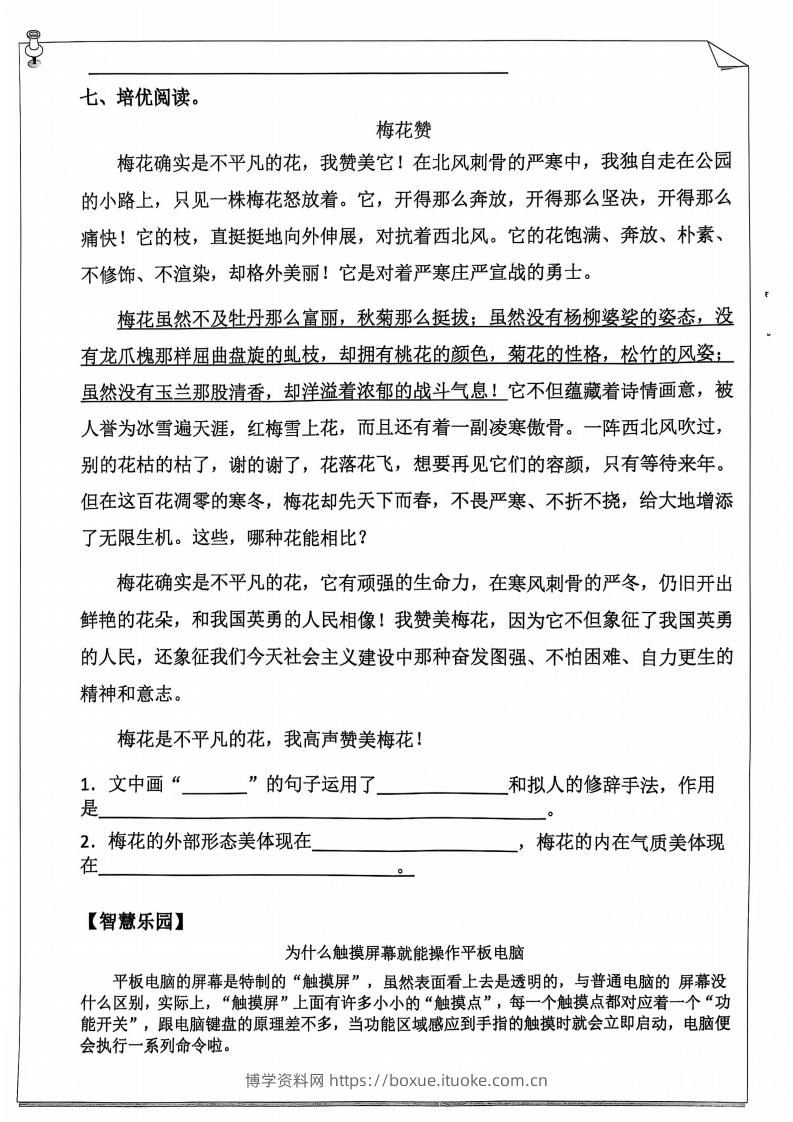 图片[2]-【语文寒假作业】五下语文每日打卡20天（含答案59页）-博学资料网