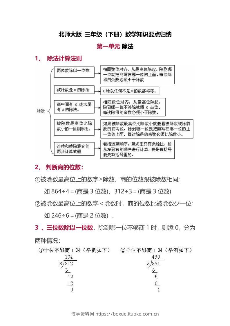三下北师大数学汇总重点-1-博学资料网