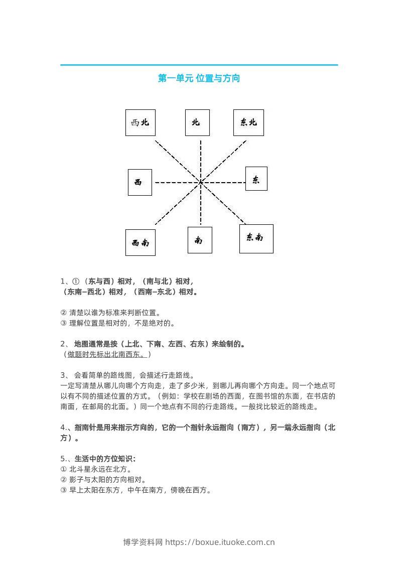 人教版三年级数学下册知识点-博学资料网