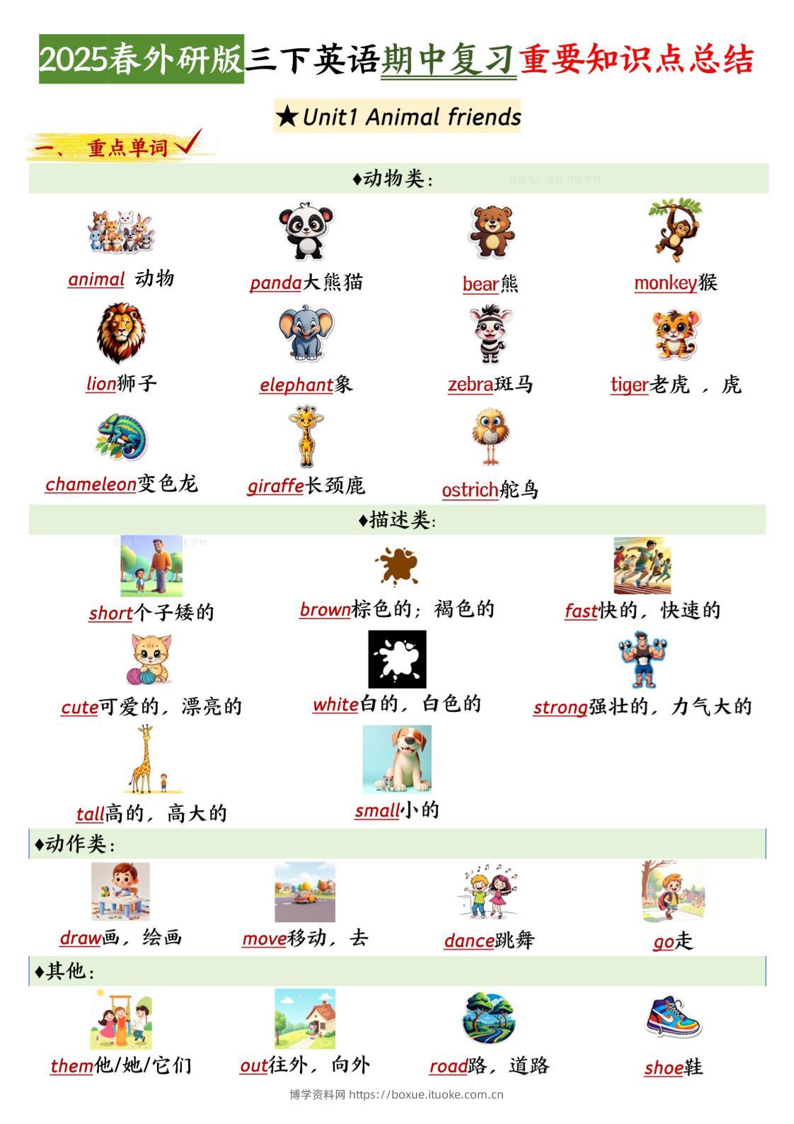 三下英语外研期中知识清单2-博学资料网