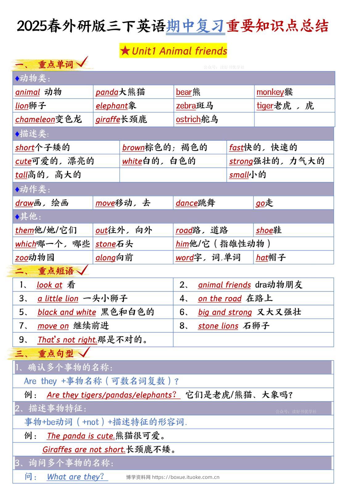 三下英语外研期中知识清单1-博学资料网