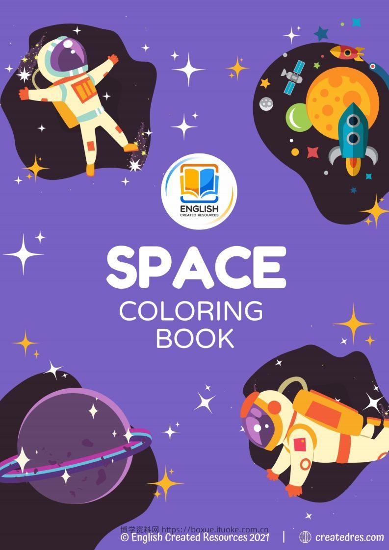 【英语】SpaceColoringBookCopyright2021EnglishCreatedResources-博学资料网