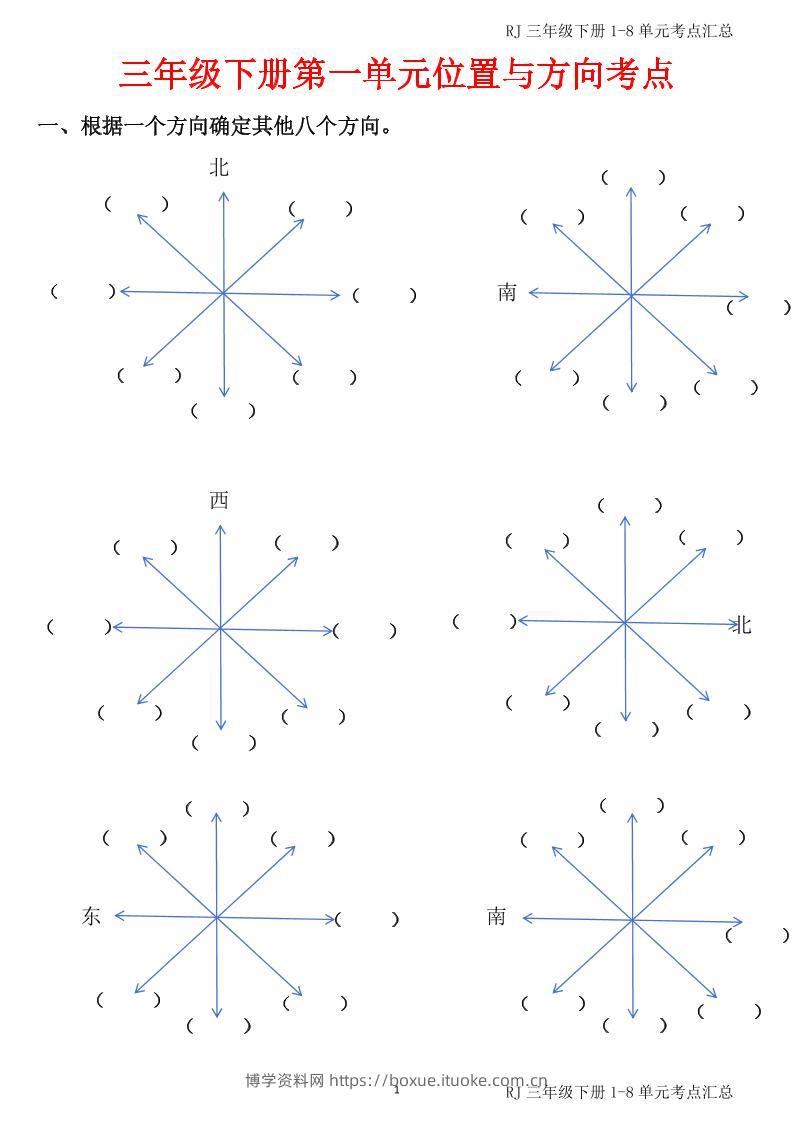 【1-8单元考点汇总】三下数学期末总复习-博学资料网