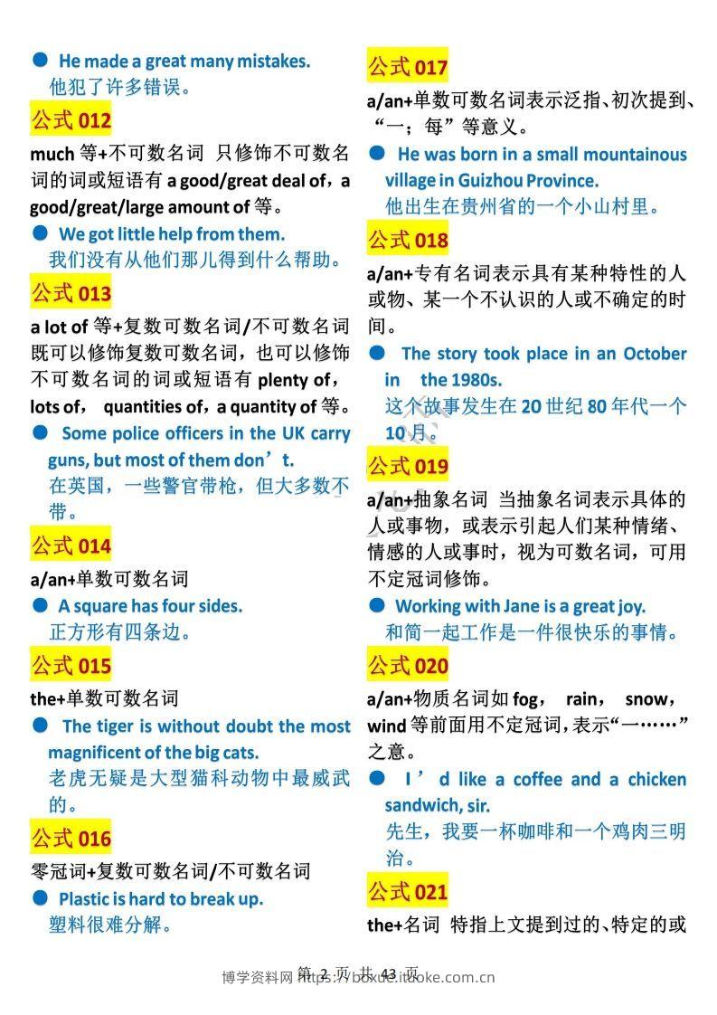 图片[2]-英语400个语法公式全汇总(1)-博学资料网