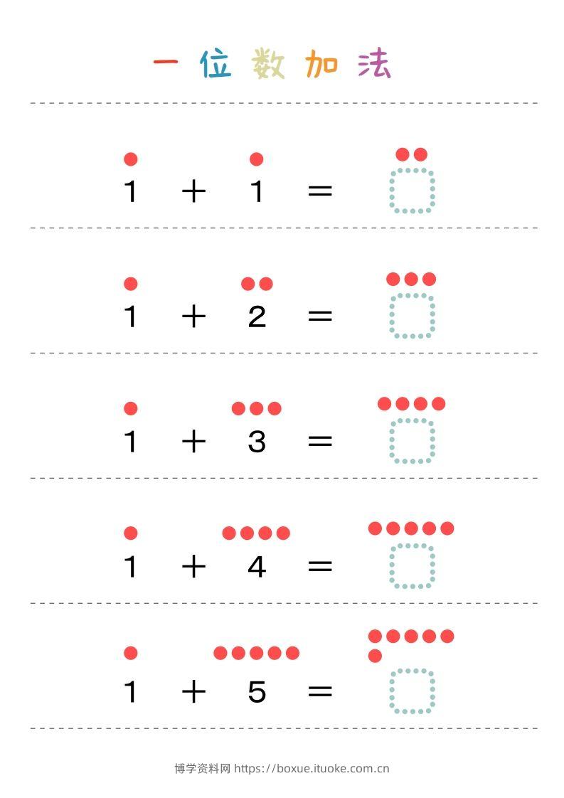 【数学】一位数加法-博学资料网