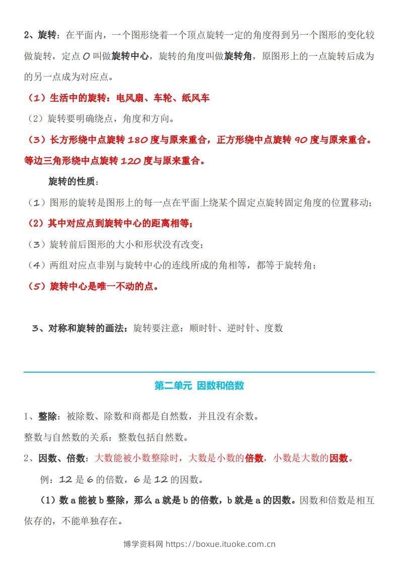图片[2]-五下数学：人教版数学知识点-博学资料网
