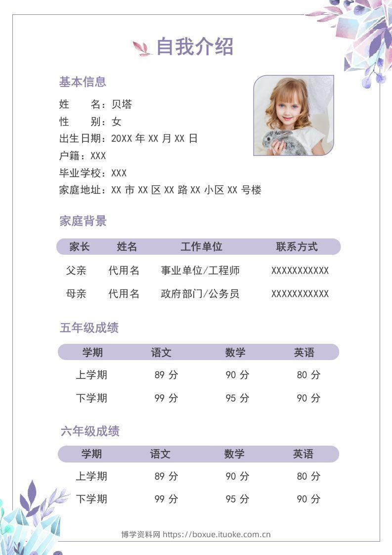 图片[2]-多页-小升初简历88-博学资料网