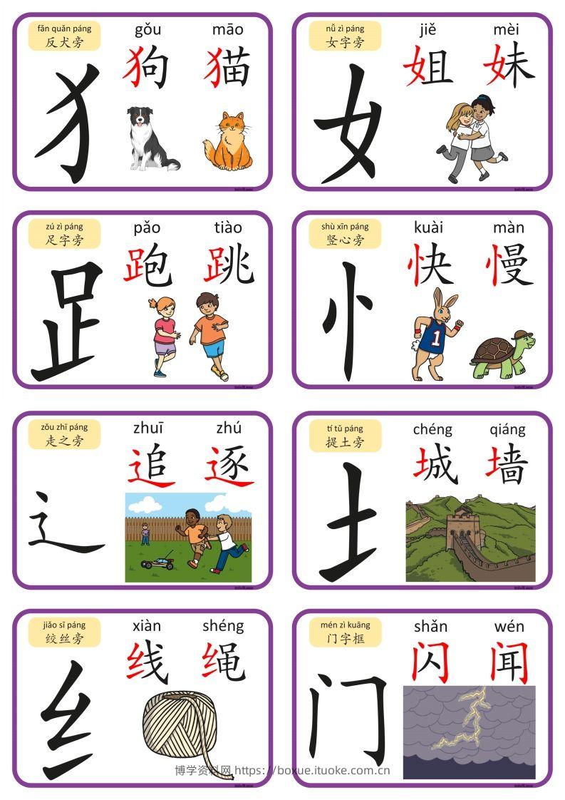 图片[2]-2_认识部首和偏旁闪卡-博学资料网