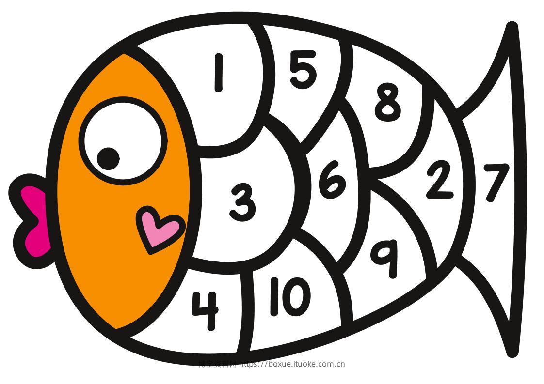 幼小衔接-小鱼数字拼图页-博学资料网